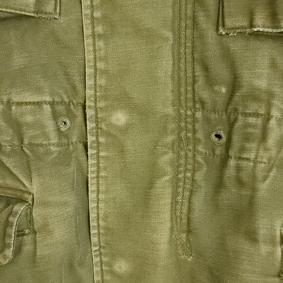 Vtg Military Coat Man's Small? OD Green 50s Distressed Thrashed - Picture 3 of 16